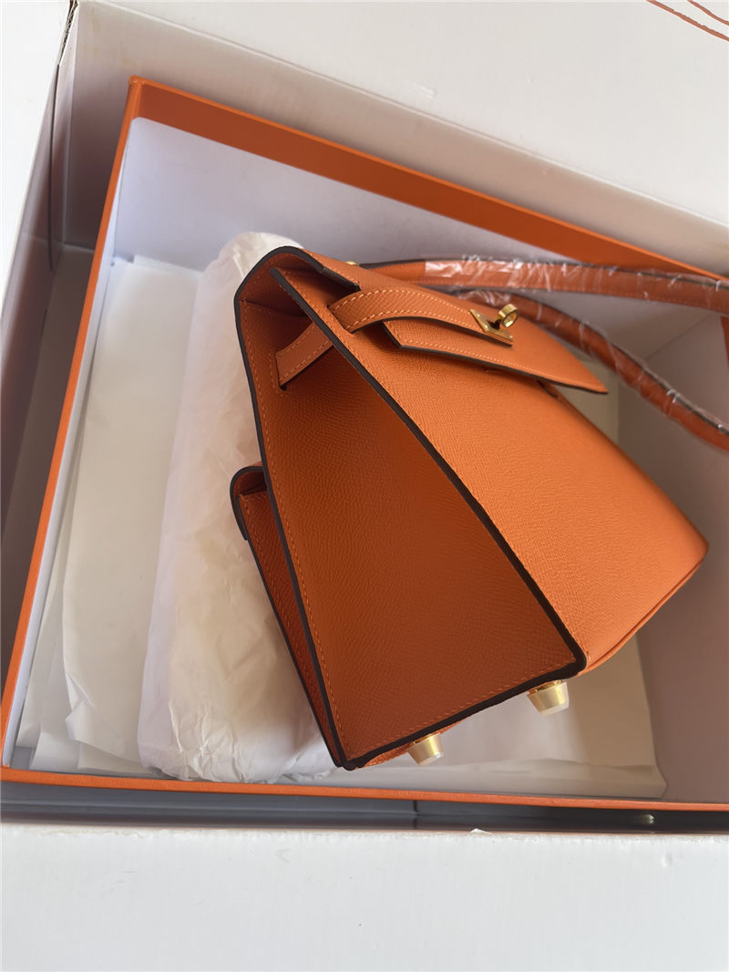 Hermes Kelly Sellier 25 Epsom WAX Orange High