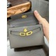 Hermes Kelly Mini II Bag Epsom Leather In Etain CTN High