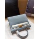 Hermes Kelly 25/28cm Retourne Bag Calfskin In Bleu Lin High