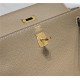 Hermes Kelly 25/28cm Sellier Bag Epsom Leather Silver/Gold Metal In Etoupe-Gold High