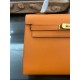 Hermes Kelly 25/28cm Sellier Bag Epsom Leather Silver/Gold Metal In Orange High