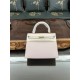 Hermes Kelly 25/28cm Sellier Bag Epsom Leather Silver/Gold Metal In Rose Sheherazade High