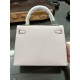 Hermes Kelly 25/28cm Sellier Bag Epsom Leather Silver/Gold Metal In Rose Sheherazade High