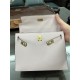 Hermes Kelly 25/28cm Sellier Bag Epsom Leather Silver/Gold Metal In Rose Sheherazade High