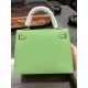 Hermes Kelly 25/28cm Sellier Bag Epsom Leather Silver/Gold Metal In Vert Criquet High