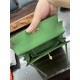 Hermes Kelly 25/28cm Sellier Bag Epsom Leather Silver/Gold Metal In Vert Criquet High