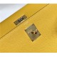 Hermes Kelly 25/28cm Sellier Bag Epsom Leather Silver/Gold Metal In Jaune Ambre High