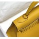 Hermes Kelly 25/28cm Sellier Bag Epsom Leather Silver/Gold Metal In Jaune Ambre High