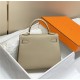 Hermes Kelly 25/28cm Sellier Bag Epsom Leather Silver/Gold Metal In Tourterelle High