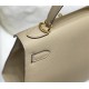 Hermes Kelly 25/28cm Sellier Bag Epsom Leather Silver/Gold Metal In Tourterelle High