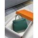 Hermes Kelly 25/28cm Sellier Bag Epsom Leather Silver/Gold Metal In Vert foncé High