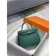 Hermes Kelly 25/28cm Sellier Bag Epsom Leather Silver/Gold Metal In Vert foncé High