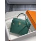 Hermes Kelly 25/28cm Sellier Bag Epsom Leather Silver/Gold Metal In Vert foncé High