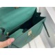 Hermes Kelly 25/28cm Sellier Bag Epsom Leather Silver/Gold Metal In Vert foncé High