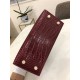 Hermes Kelly 25cm Sellier Bag Embossed Crocodile Leather In Burgundy High