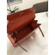 Hermes Kelly 25cm Sellier Bag Embossed Crocodile Leather In Orange-Red High