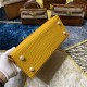 Hermes Kelly 25cm Sellier Bag Embossed Crocodile Leather In Yellow High