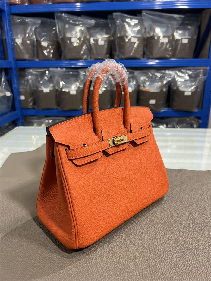 Hermes Birkin 25/30/35cm Bag Togo Leather In Orange WAX High