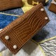 Hermes Kelly 25cm Sellier Bag Embossed Crocodile Leather In Caramel High