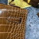 Hermes Kelly 25cm Sellier Bag Embossed Crocodile Leather In Caramel High