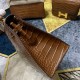 Hermes Kelly 25cm Sellier Bag Embossed Crocodile Leather In Caramel High