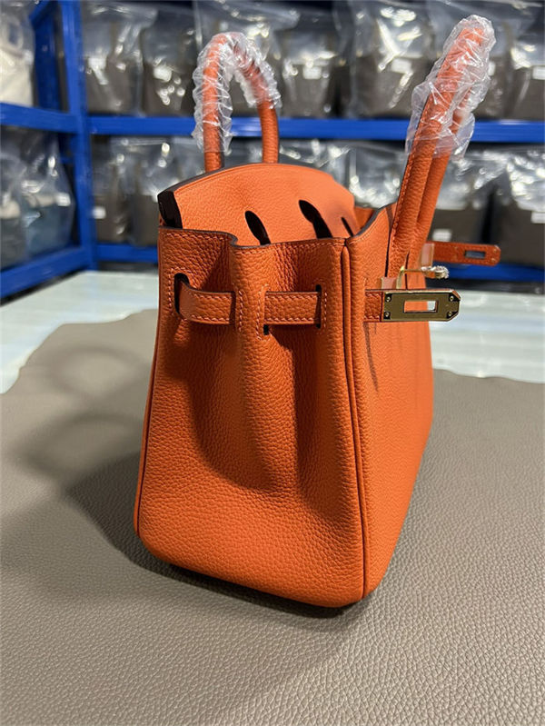 Hermes Birkin 25/30/35cm Bag Togo Leather In Orange WAX High