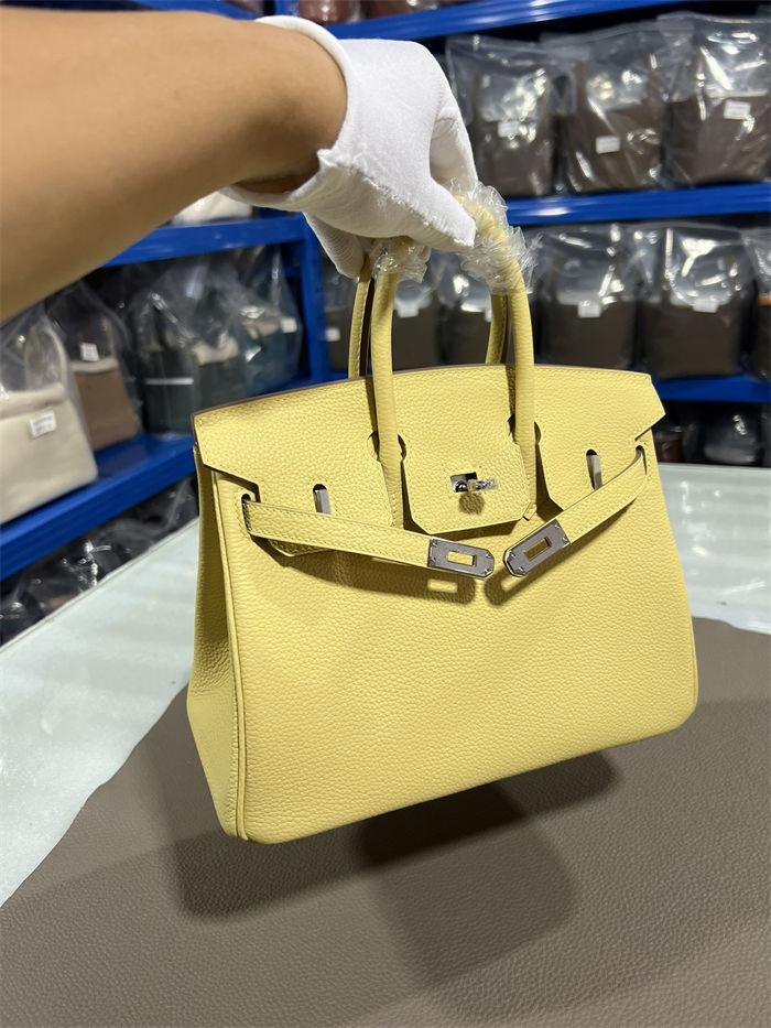 Hermes Birkin 25/30/35cm Bag Togo Leather In Jaune Poussin WAX High