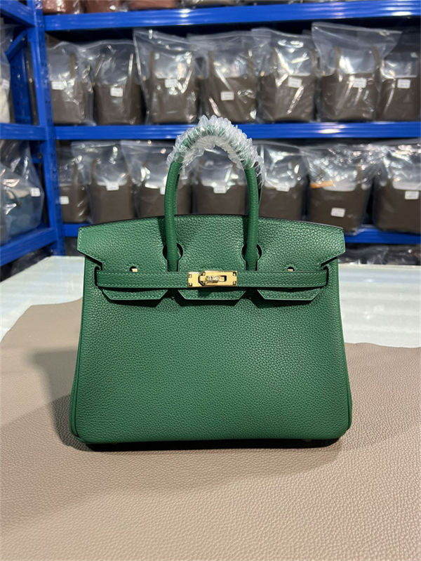 Hermes Birkin 25/30/35cm Bag Togo Leather In Vert Vertigo WAX High