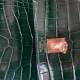 Hermes Kelly 25cm Sellier Bag Embossed Crocodile Leather In Olive High