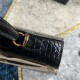 Hermes Kelly 25cm Sellier Bag Embossed Crocodile Leather In Black High