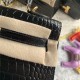 Hermes Kelly 25cm Sellier Bag Embossed Crocodile Leather In Black High