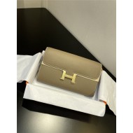 Hermes Constance To Go Long Wallet Epsom Leather Etoupe Gold-Metal WAX High