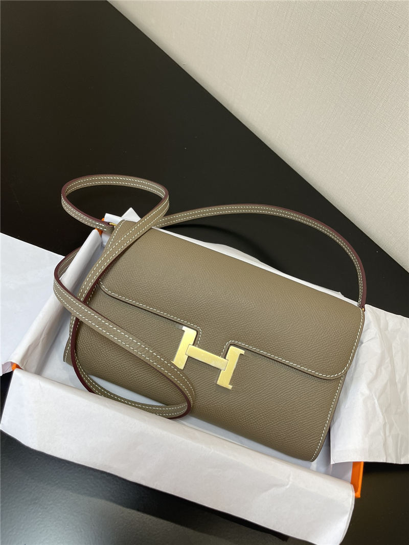 Hermes Constance To Go Long Wallet Epsom Leather Etoupe Gold-Metal WAX High