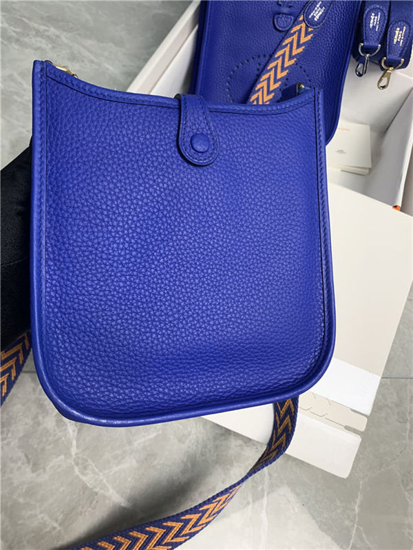 Hermes Evelyne III TPM Mini Bag Togo Leather In Royal Blue WAX High