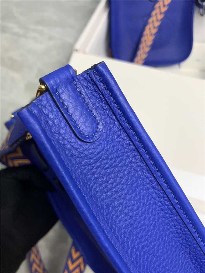 Hermes Evelyne III TPM Mini Bag Togo Leather In Royal Blue WAX High