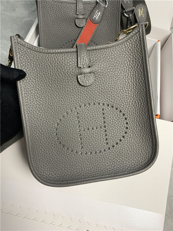 Hermes Evelyne III TPM Mini Bag Togo Leather In Dark Grey WAX High