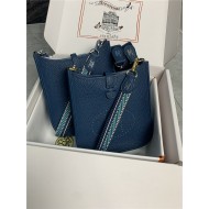 Hermes Evelyne III TPM Mini Bag Togo Leather In Navy Blue WAX High