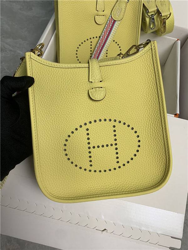 Hermes Evelyne III TPM Mini Bag Togo Leather In Lemon WAX High