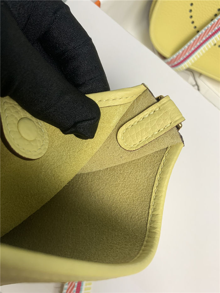 Hermes Evelyne III TPM Mini Bag Togo Leather In Lemon WAX High