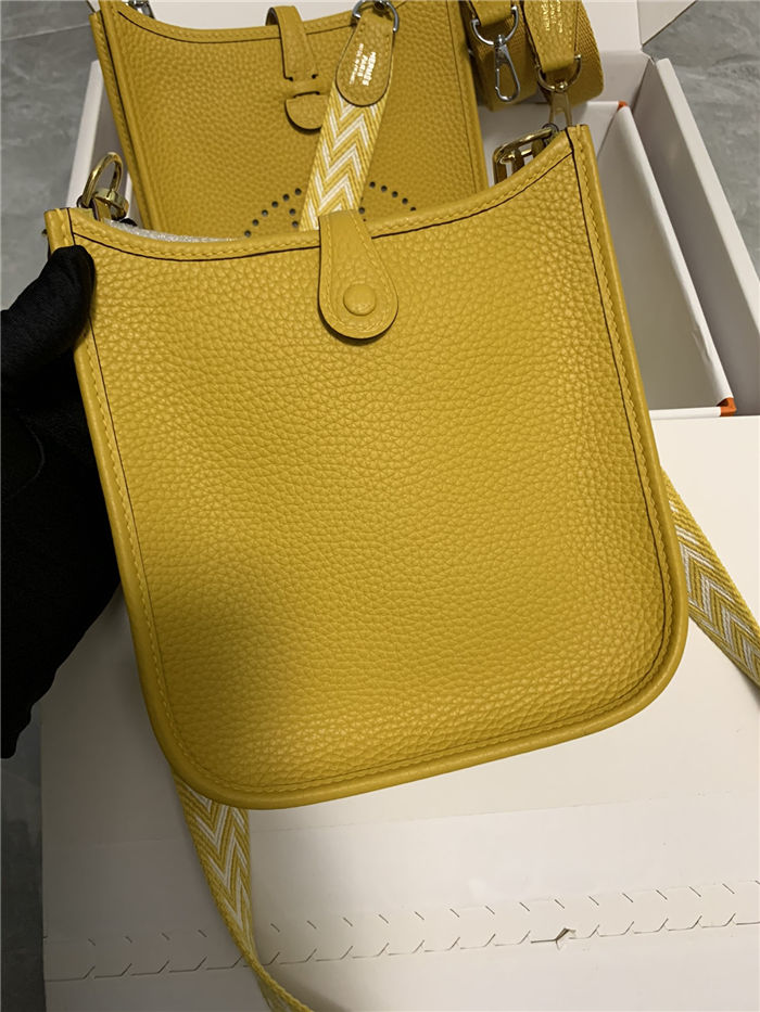 Hermes Evelyne III TPM Mini Bag Togo Leather In Mustard WAX High