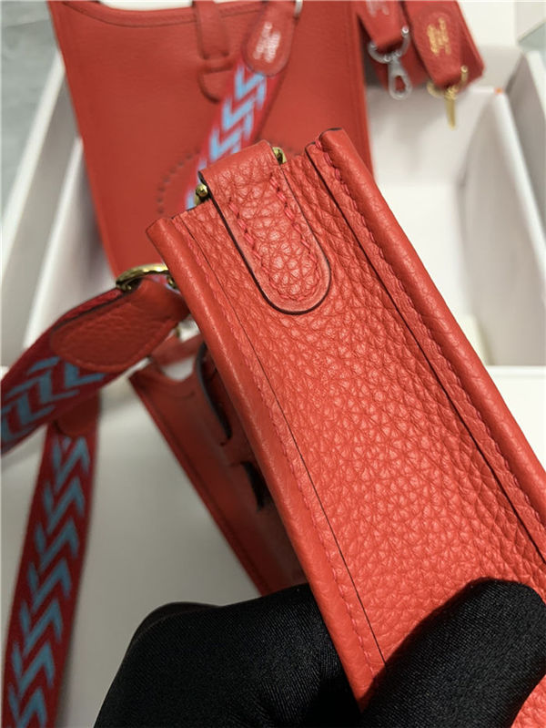 Hermes Evelyne III TPM Mini Bag Togo Leather In Red WAX High