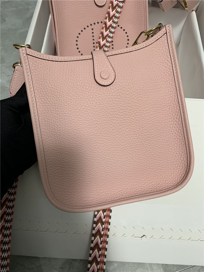 Hermes Evelyne III TPM Mini Bag Togo Leather In Pink WAX High