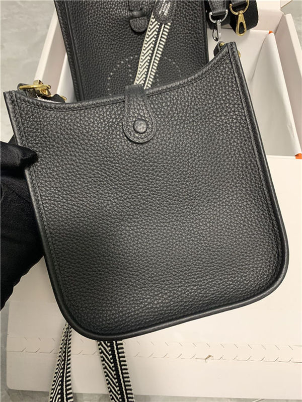 Hermes Evelyne III TPM Mini Bag Togo Leather In Black WAX High