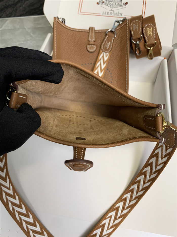 Hermes Evelyne III TPM Mini Bag Togo Leather In Camel WAX High