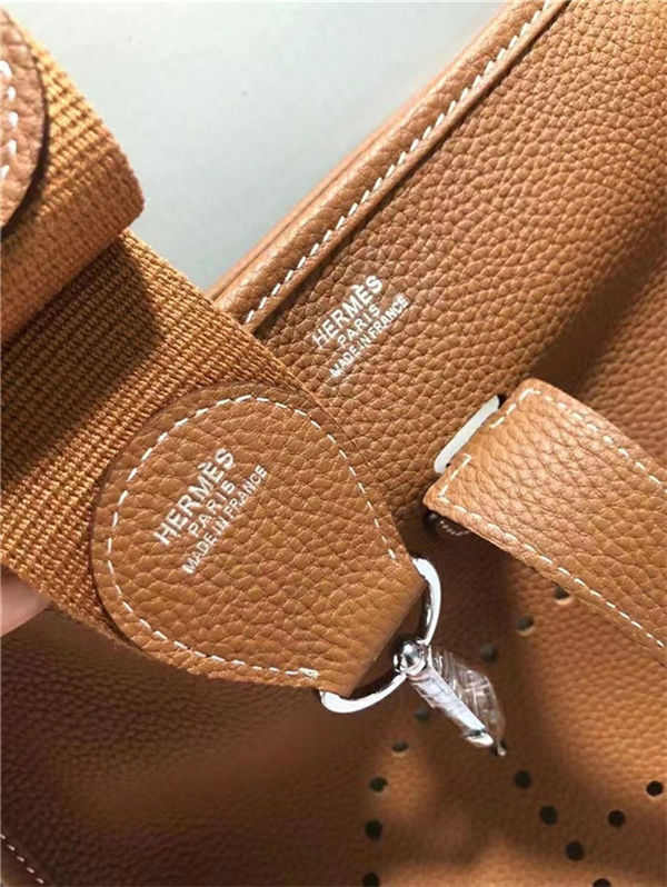 Hermes Evelyne III PM Bag Calfskin In Camel High