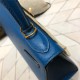 Hermes Kelly 25/28cm Sellier Bag Epsom Leather Silver/Gold Metal In Royal Blue WAX High