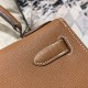 Hermes Kelly 25/28cm Sellier Bag Epsom Leather Silver/Gold Metal In Camel WAX High