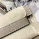 Hermes Kelly 25/28cm Sellier Bag Epsom Leather Silver/Gold Metal In Tourterelle WAX High