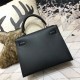 Hermes Kelly 25/28cm Sellier Bag Epsom Leather Silver/Gold Metal In Black WAX High