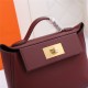 Hermes 2424 Mini Bag EVE Leather WAX Burgundy High